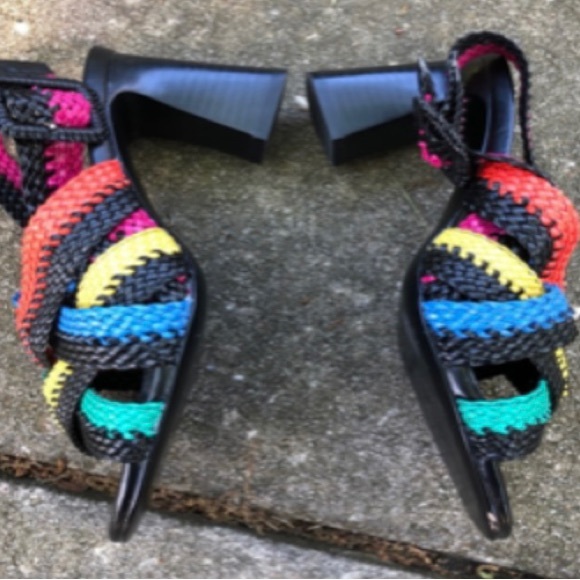 Donald Pliner rainbow 🌈 Rhonda braided block heel sandals BRAND NEW - Picture 3 of 10